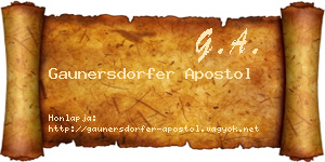 Gaunersdorfer Apostol névjegykártya